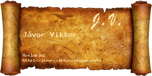 Jávor Viktor névjegykártya